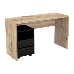 Bureau coloris chêne MELTO 130 cm – Style moderne, compact et idéal pour chambre ou télétravail