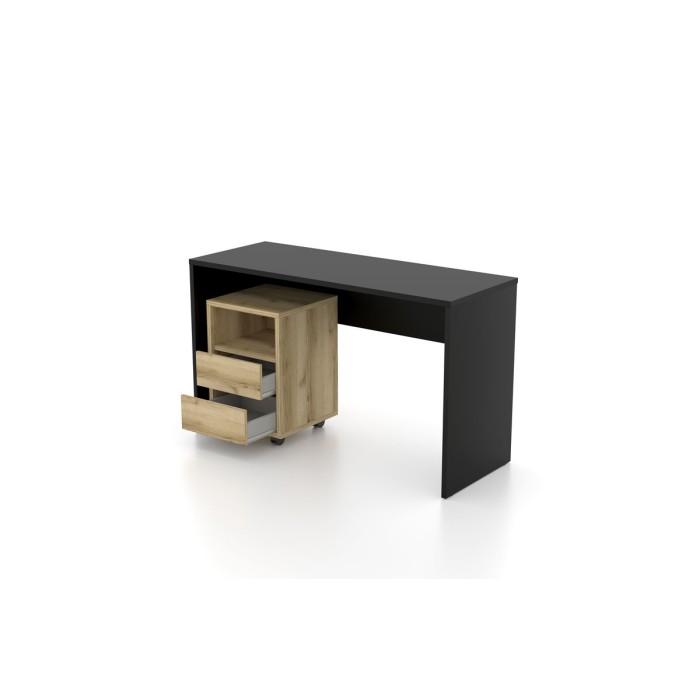 Bureau noir MELTO 130 cm – Élégant, moderne et parfait pour télétravail ou chambre ado