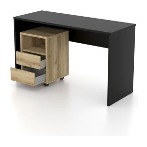 Bureau noir MELTO 130 cm – Élégant, moderne et parfait pour télétravail ou chambre ado