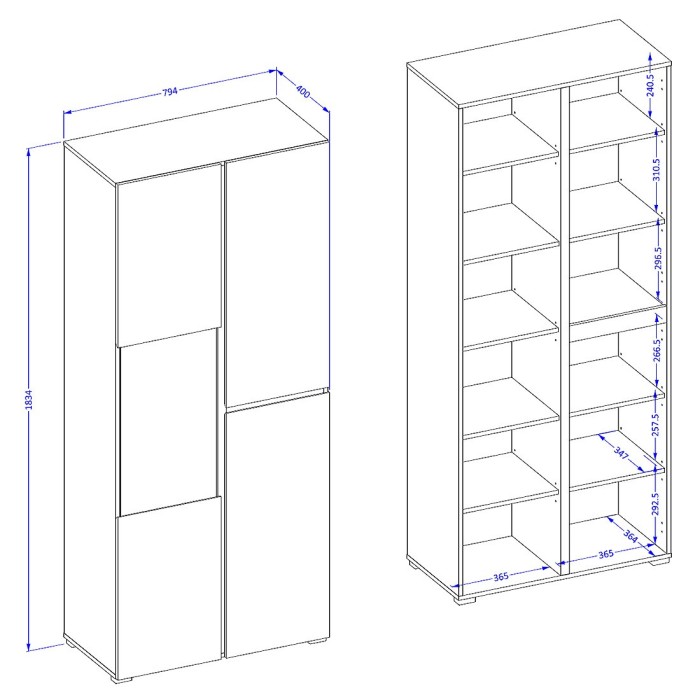 Vitrine HAVANA – Élégance épurée en chêne clair et blanc mat - Sans LED
