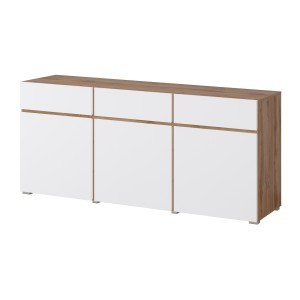 Buffet HAVANA – 180 cm – 3 portes battantes et 3 tiroirs – Chêne et blanc – Design contemporain