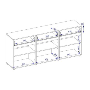 Buffet HAVANA – 180 cm – 3 portes battantes et 3 tiroirs – Chêne et blanc – Design contemporain
