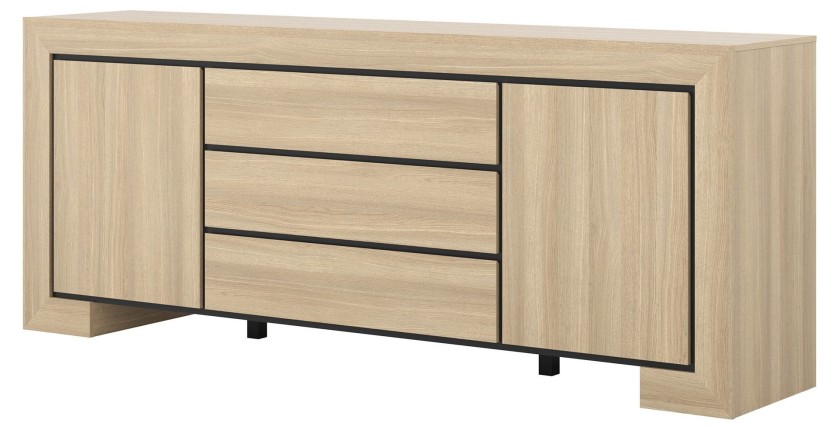 Buffet collection COPA – 2 portes et 3 tiroirs – 225x90x48 cm – Chêne élégant – Design scandinave