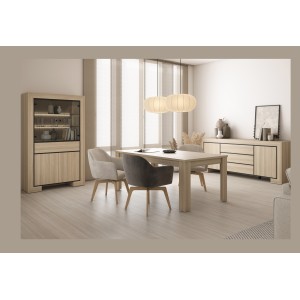Buffet collection COPA – 2 portes et 3 tiroirs – 225x90x48 cm – Chêne élégant – Design scandinave