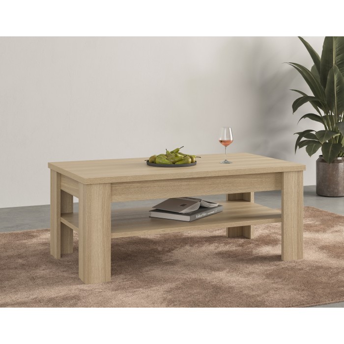Table basse COPA – 120x50x65 cm – Chêne élégant – Design scandinave