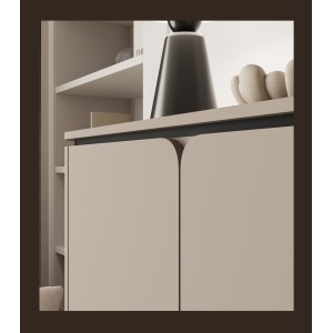 Buffet BELLA 2 portes 3 tiroirs – Finition Congo mat – Pieds métal noirs
