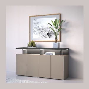 Buffet 4 portes NESS – Finition Congo – 12 niches avec LED – Style moderne