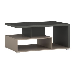 Table basse NESS – Plateau 100 x 60 cm – Finition Congo et anthracite – Design moderne