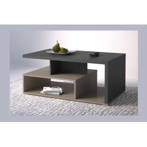 Table basse NESS – Plateau 100 x 60 cm – Finition Congo et anthracite – Design moderne