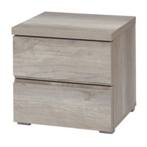 Ensemble chambre à coucher ROMI – Lit 180x200 cm avec sommier, 2 chevets et commode – Coloris chêne cab canyon