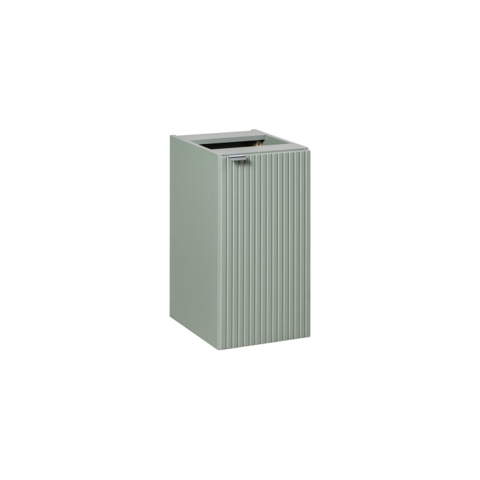 Meuble de rangement salle de bain ELVINA – 1 porte – H57 cm – Coloris vert sauge gris – À suspendre 