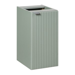 Meuble de rangement salle de bain ELVINA – 1 porte – H57 cm – Coloris vert sauge gris – À suspendre 