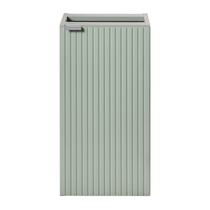 Meuble de rangement salle de bain ELVINA – 1 porte – H57 cm – Coloris vert sauge gris – À suspendre 