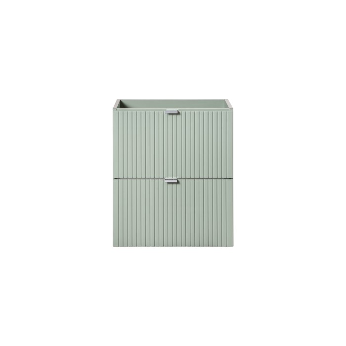 Meuble sous vasque ELVINA – 2 tiroirs – 50 cm – Coloris vert sauge gris – À suspendre 