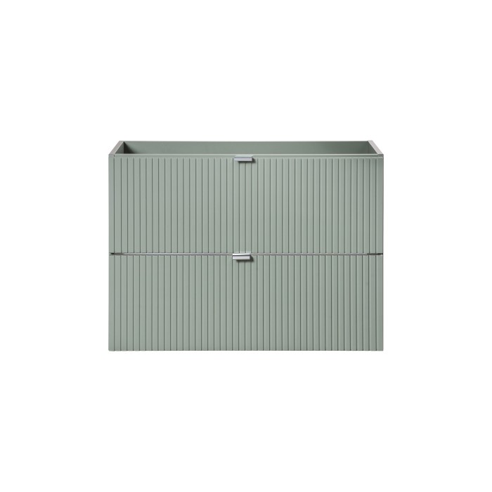 Meuble sous vasque ELVINA – 2 tiroirs – 80 cm – Coloris vert sauge gris – À suspendre 