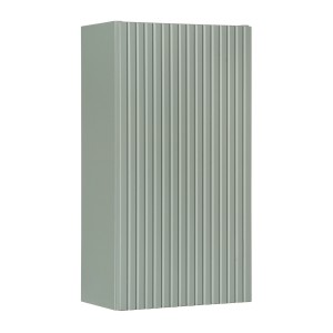 Meuble de rangement salle de bain ELVINA – 1 porte – H57 cm – Coloris vert sauge gris – À suspendre 