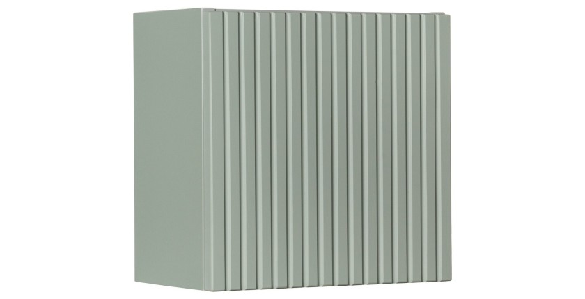Meuble de rangement salle de bain ELVINA – 1 porte – 30 x 30 cm – Coloris vert sauge gris – À suspendre 