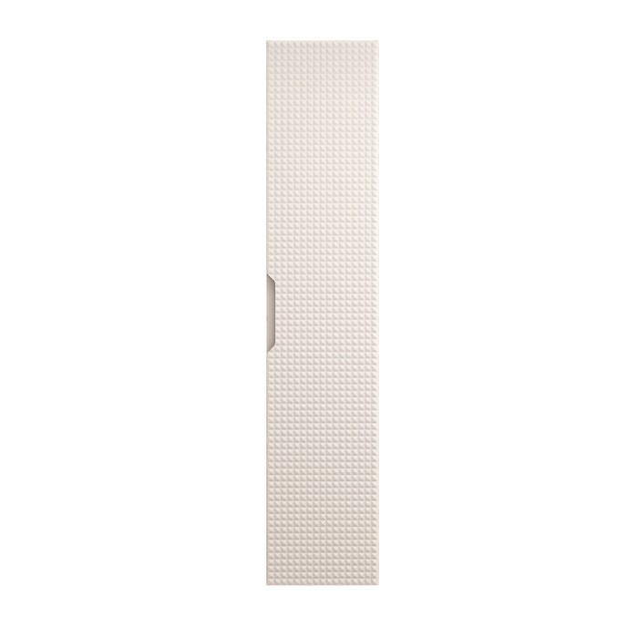 Colonne de salle de bain VELNIA – 1 porte – H170 cm – Coloris chêne clair et beige – À suspendre 