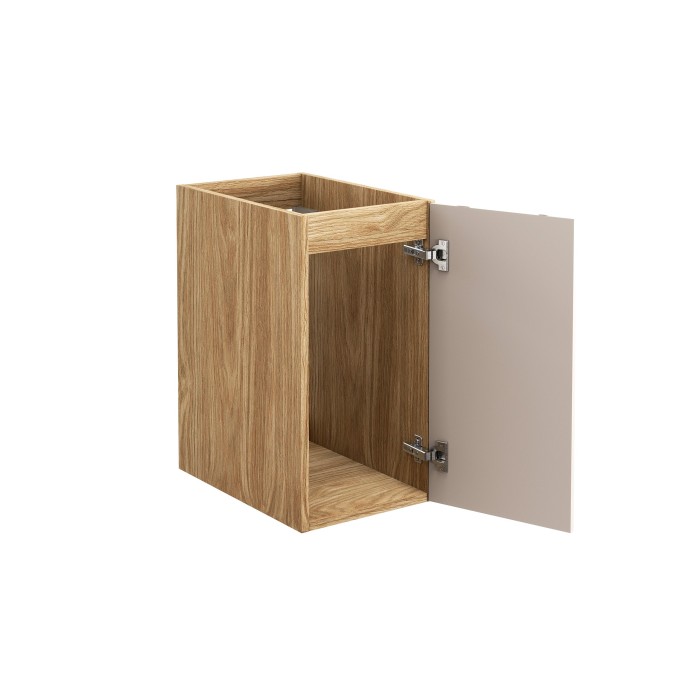 Meuble sous vasque VELNIA – 1 tiroir – 30 cm – Coloris chêne clair et beige – À suspendre 