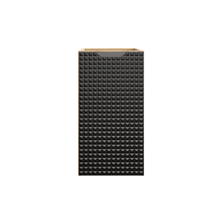 Meuble sous vasque VELNIA – 1 porte – 30 cm – Coloris chêne clair et noir – À suspendre 