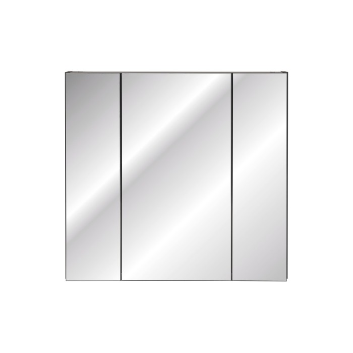 Meuble de rangement salle de bain TAMO – 75 cm – 3 portes miroirs – Coloris gris anthracite – À suspendre 
