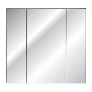 Meuble de rangement salle de bain TAMO – 75 cm – 3 portes miroirs – Coloris gris anthracite – À suspendre 