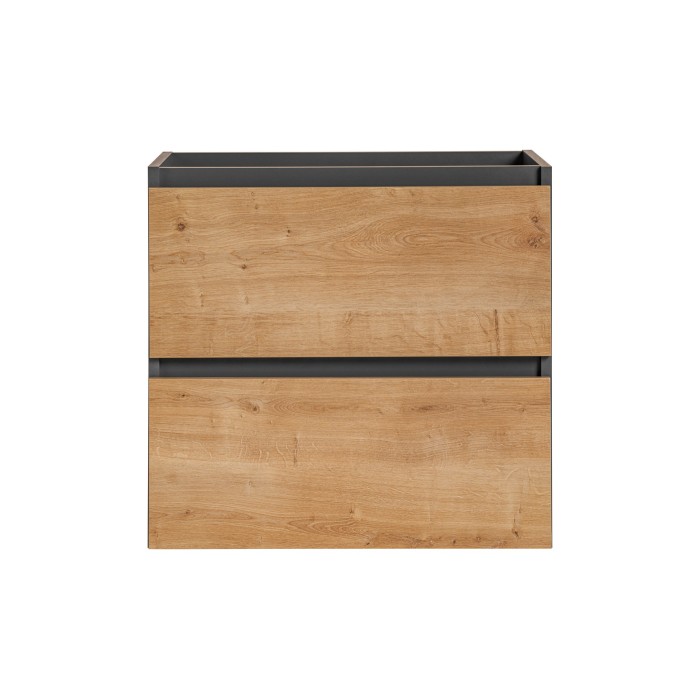Meuble sous vasque TAMO – 2 tiroirs – Coloris gris anthracite – L60 × P57 × H46 cm – À suspendre 