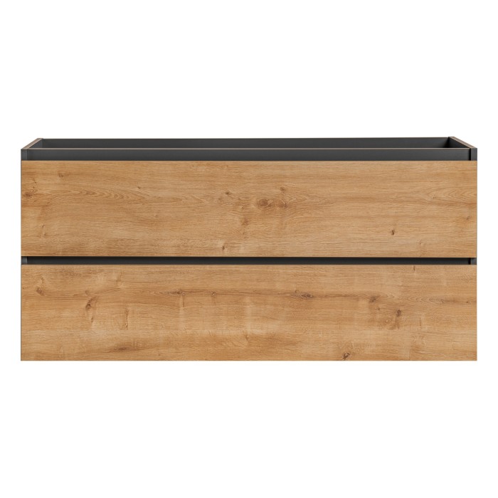 Meuble sous vasque TAMO – 2 tiroirs – Coloris gris anthracite – L120 × P57 × H46 cm – À suspendre 