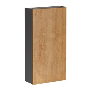 Colonne de rangement TAMO – 1 porte – Coloris gris anthracite – L40 × P16 × H75 cm – À suspendre 