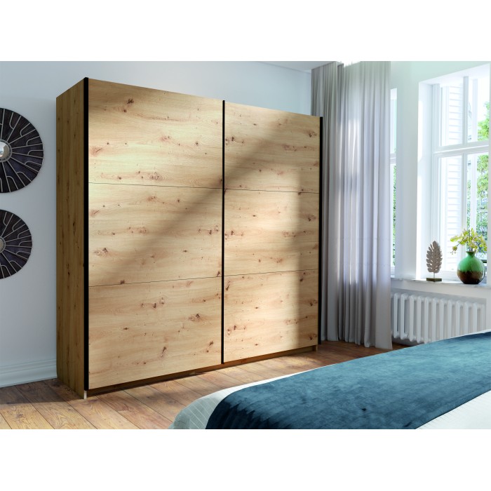 Armoire ARSALA 150 cm en chêne artisan – 2 portes coulissantes