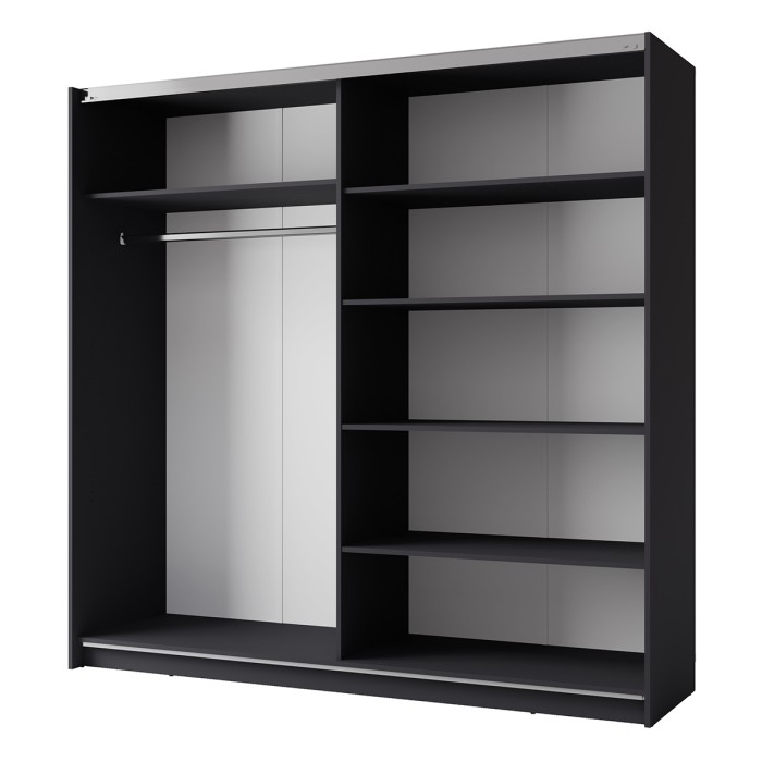 Armoire ARSALA 150 cm en gris graphite – 2 portes coulissantes