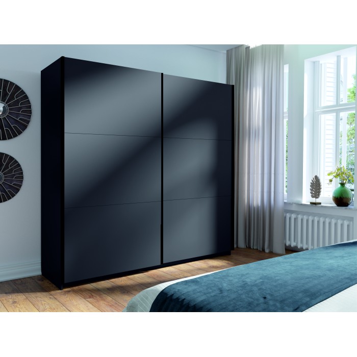 Armoire ARSALA 150 cm en gris graphite – 2 portes coulissantes