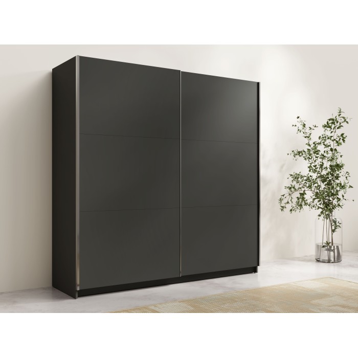 Armoire ARSALA 150 cm en gris graphite – 2 portes coulissantes