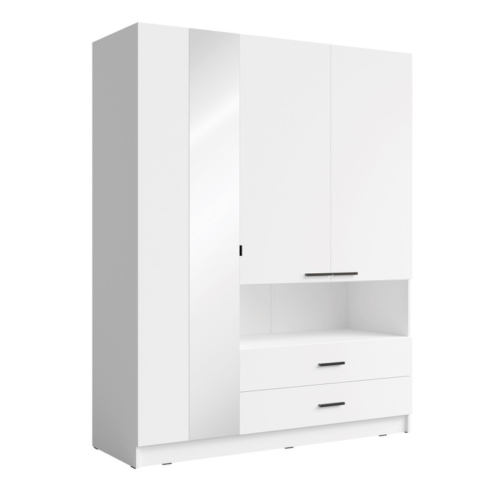 Armoire 3 portes MEIJE – 158,3 x 200 x 54,6 cm – Coloris blanc