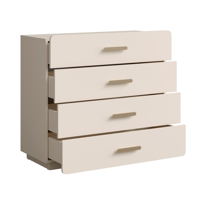 Chambre complète AMALIE beige – Lit 160x200 cm avec sommier, armoire, commode et 2 chevets