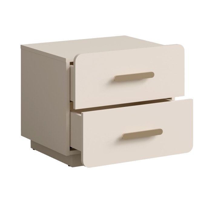 Chambre complète AMALIE beige – Lit 160x200 cm avec sommier, armoire, commode et 2 chevets
