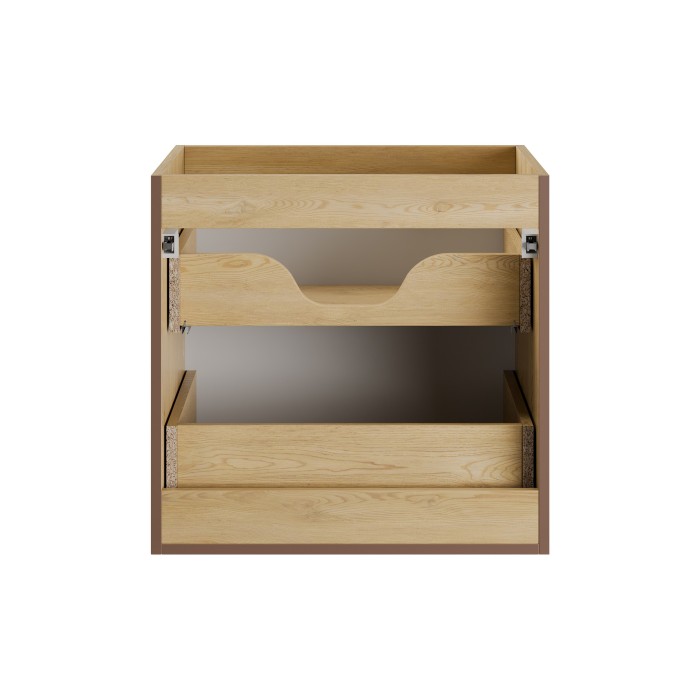 Meuble sous vasque NATURA – 2 tiroirs – Chêne clair – L60 × P45 × H57 cm – À suspendre 