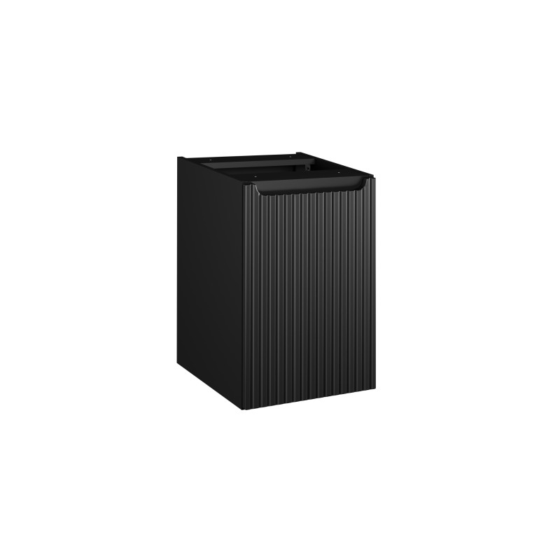 Meuble de rangement VANO – Panier à linge intégré – Noir mat – L40 × P39 × H57 cm – À suspendre 