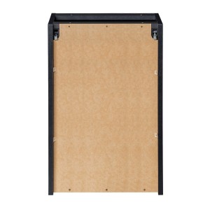 Meuble de rangement VANO – Panier à linge intégré – Noir mat – L40 × P39 × H57 cm – À suspendre 