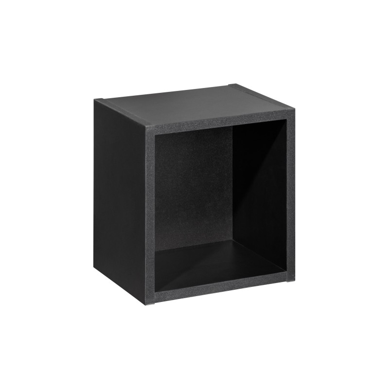 Cube de rangement VANO – Finition noir mat – L26 × P21 × H27 cm – À suspendre – Format compact 