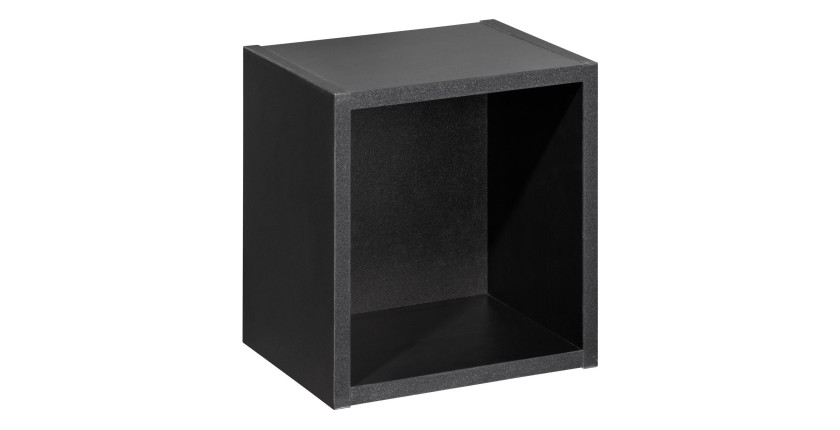 Cube de rangement VANO – Finition noir mat – L26 × P21 × H27 cm – À suspendre – Format compact 
