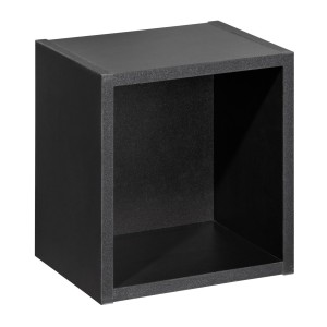 Cube de rangement VANO – Finition noir mat – L26 × P21 × H27 cm – À suspendre – Format compact 