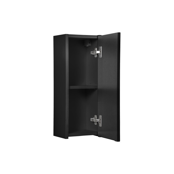 Meuble de salle de bain VANO – 1 porte – Noir mat – L20 × P18 × H57 cm – À suspendre 