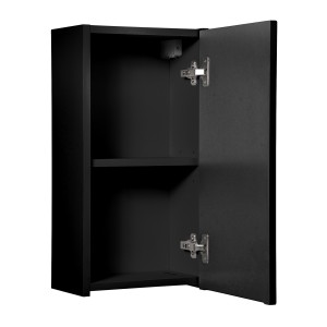 Meuble de salle de bain VANO – 1 porte – Noir mat – L30 × P18 × H57 cm – À suspendre 