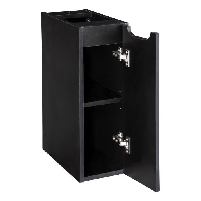 Meuble de salle de bain VANO – 1 porte – Noir mat – L20 × P39 × H57 cm – À suspendre 