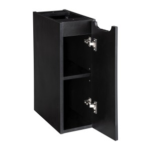 Meuble de salle de bain VANO – 1 porte – Noir mat – L20 × P39 × H57 cm – À suspendre 