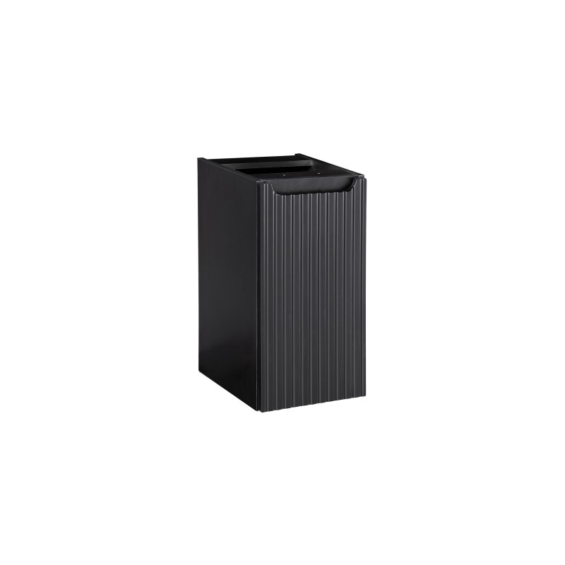 Meuble de rangement de salle de bain VANO – 1 porte – Noir mat – L30 × P39 × H57 cm – À suspendre 