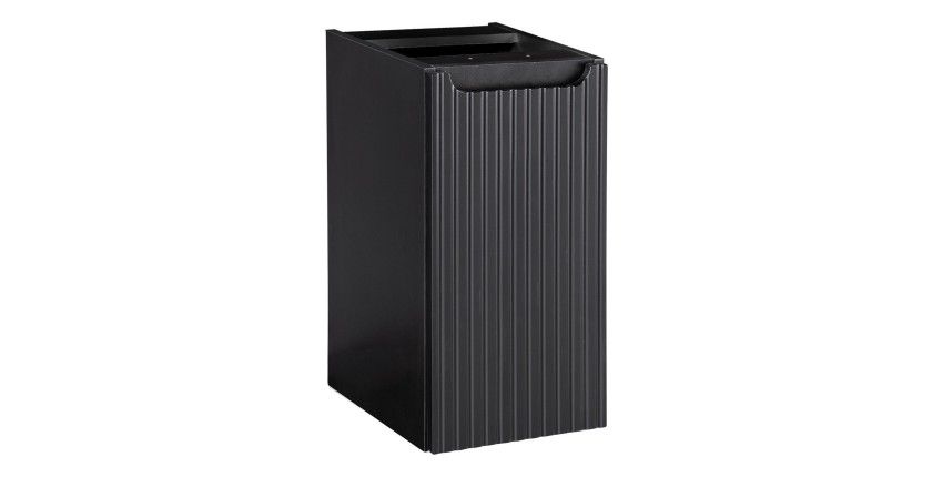Meuble de rangement de salle de bain VANO – 1 porte – Noir mat – L30 × P39 × H57 cm – À suspendre 