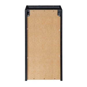 Meuble de rangement de salle de bain VANO – 1 porte – Noir mat – L30 × P39 × H57 cm – À suspendre 