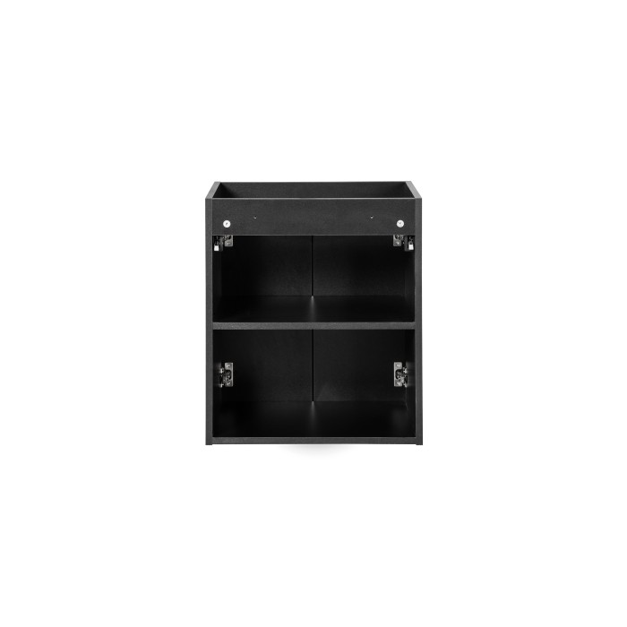 Meuble sous vasque de salle de bain VANO – 2 portes – Noir mat – L50 × P39 × H57 cm – À suspendre 